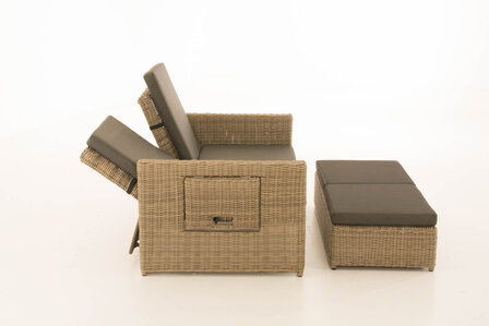 Wicker Loungebank Incini 5mm natura,antraciet, 