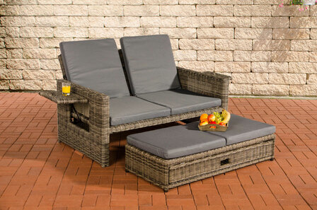 Wicker Loungebank Incini 5mm grijs gevlekt,ijzerachtig grijs, Grijs