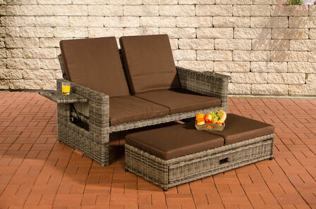 Wicker Loungebank Incini 5mm grijs gevlekt,aardsbruin, Grijs