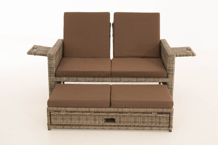 Wicker Loungebank Incini 5mm grijs gevlekt,aardsbruin, Grijs