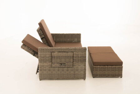 Wicker Loungebank Incini 5mm grijs gevlekt,aardsbruin, Grijs