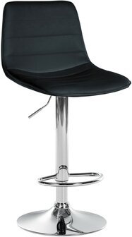 Lix Barkruk - Kunstleer zwart,chroom, Zwart