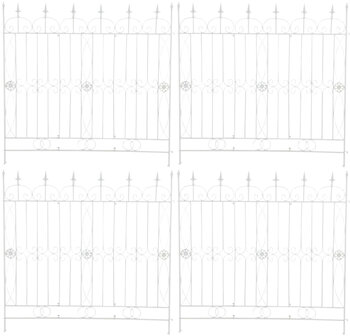 Set van 4 tuinhekken Mongald wit, Wit