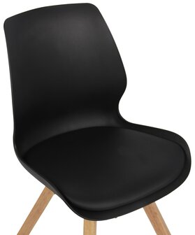 Set van 2 eetkamerstoelen Lanu zwart,Plastic, Zwart