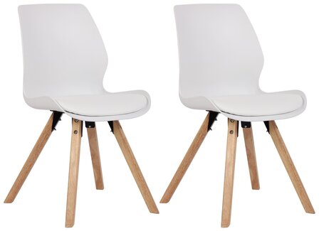 Set van 2 eetkamerstoelen Lanu wit,Plastic, Wit