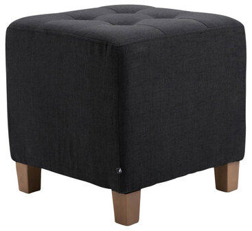 Set van 2 hockers Phoraa zwart, Zwart