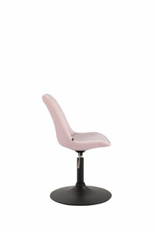 Eetkamerstoel Miverack Fluweel roze,zwart, 