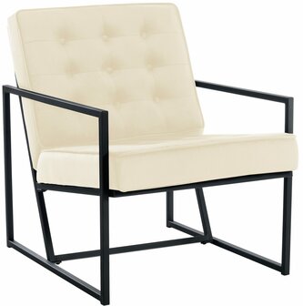 Lounger Ovan Fluweel Creme