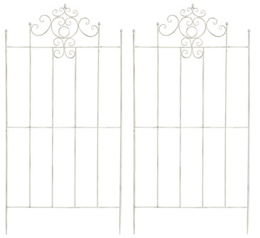 Set van 2 Trellis Pieli 170 x 86 cm antiek/wit, Wit