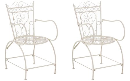 Set van 2 Shaele Tuinstoelen antiek/Creme