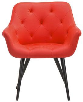 Eetkamerstoel Longfard rood,Kunstleer, Rood
