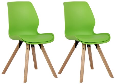 Set van 2 eetkamerstoelen Lanu groen,Kunststof, Groen