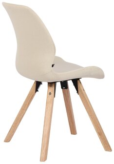 Set van 2 eetkamerstoelen Lanu Creme,Stof