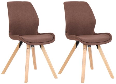 Set van 2 eetkamerstoelen Lanu bruin,Stof, Bruin