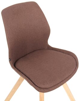 Set van 2 eetkamerstoelen Lanu bruin,Stof, Bruin