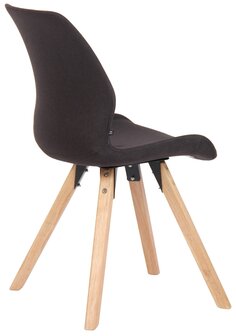 Set van 2 eetkamerstoelen Lanu zwart,Stof, Zwart