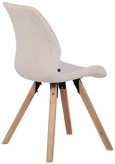 Set van 2 eetkamerstoelen Lanu Creme,Fluweel