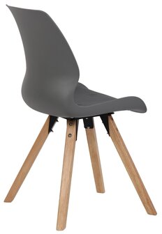 Set van 4 eetkamerstoelen Lanu grijs,Kunststof, Grijs
