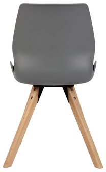 Set van 4 eetkamerstoelen Lanu grijs,Kunststof, Grijs