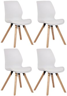 Set van 4 eetkamerstoelen Lanu wit,Kunststof, Wit