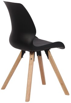 Set van 4 eetkamerstoelen Lanu zwart,Kunststof, Zwart