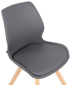 Set van 4 eetkamerstoelen Lanu grijs,Kunstleer, Grijs