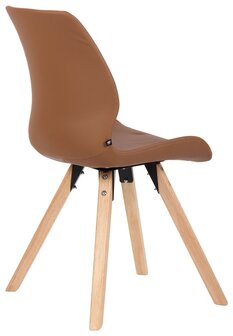 Set van 4 eetkamerstoelen Lanu licht bruin,Kunstleer, Bruin