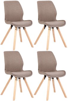 Set van 4 eetkamerstoelen Lanu Taupe,Stof