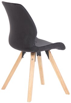 Set van 4 eetkamerstoelen Lanu zwart,Fluweel, Zwart
