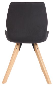 Set van 4 eetkamerstoelen Lanu zwart,Fluweel, Zwart