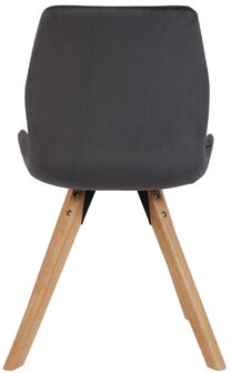 Set van 4 eetkamerstoelen Lanu donkergrijs,Fluweel, Grijs