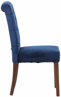 Set van 2 Lusbirn eetkamerstoelen Blauww,Fluweel