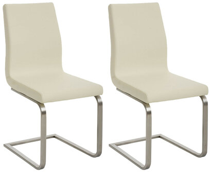 Set van 2 eetkamerstoelen Bolfert Creme