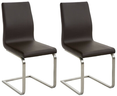 Set van 2 eetkamerstoelen Bolfert bruin, Bruin