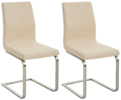Set van 2 eetkamerstoelen Bolfert Stof Creme