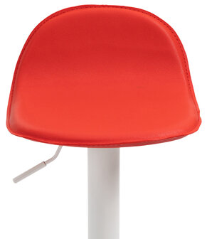 Barkruk Lini - Kunstleer rood,wit, Rood