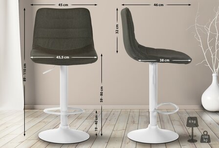 Lix Barkruk - Stof Taupe,wit