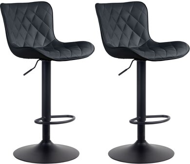 Set van 2 barkrukken Amme zwart,Kunstleer, Zwart