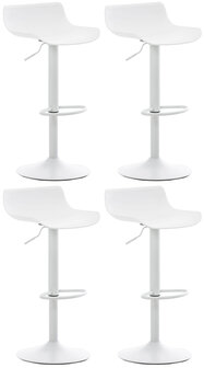 Set van 4 barkrukken Oviera wit, Wit