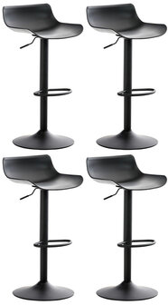 Set van 4 barkrukken Oviera zwart, Zwart