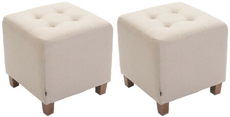 Set van 2 hockers Phoraa Creme