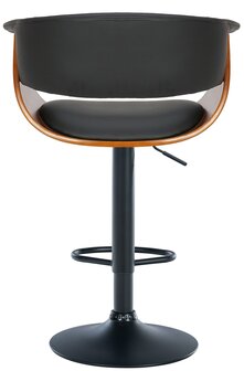 Barkruk Vastel walnoot/zwart,Kunstleer, Zwart