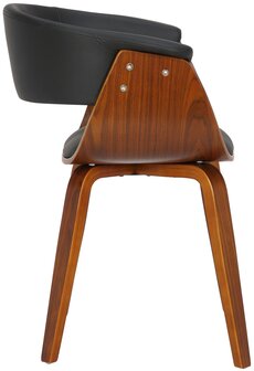 Set van 2 Brecu Eetkamerstoelen zwart, Zwart