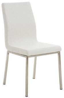 Set van 2 eetkamerstoelen Calmor stof wit, Wit