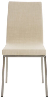Set van 2 eetkamerstoelen Calmor stof Creme