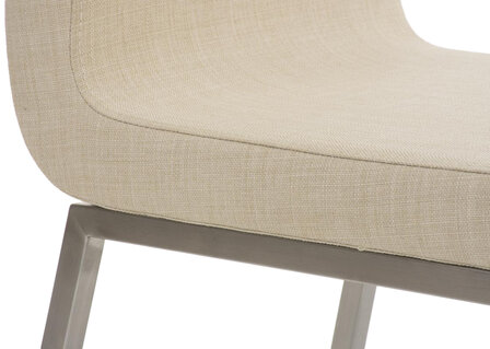 Set van 2 eetkamerstoelen Calmor stof Creme