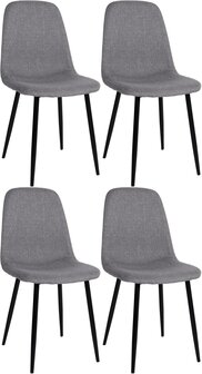 Set van 4 Nepiar eetkamerstoelen grijs,Stof, Grijs