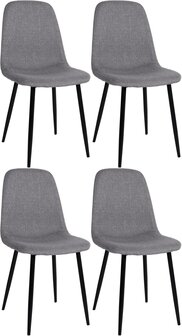 Set van 4 Nepiar eetkamerstoelen grijs,Stof, Grijs