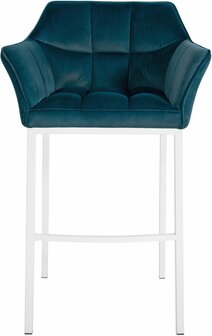 Barstoel Domasa W Fluweel met 4-poots frame, Groen
