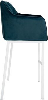 Barstoel Domasa W Fluweel met 4-poots frame, Groen
